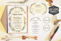 Printable Wedding Invitation Template Set Editable Template Etsy regarding size 1500 X 1100