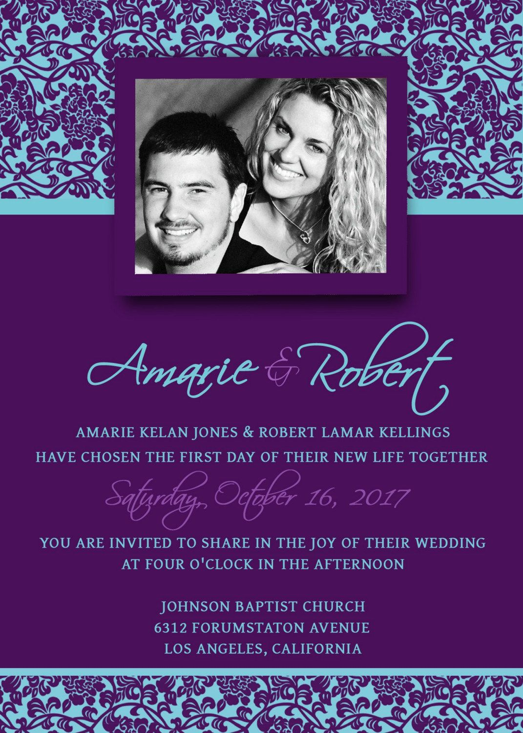 Printable Wedding Invitation Template Set Psd Photoshop Violet with size 1071 X 1500