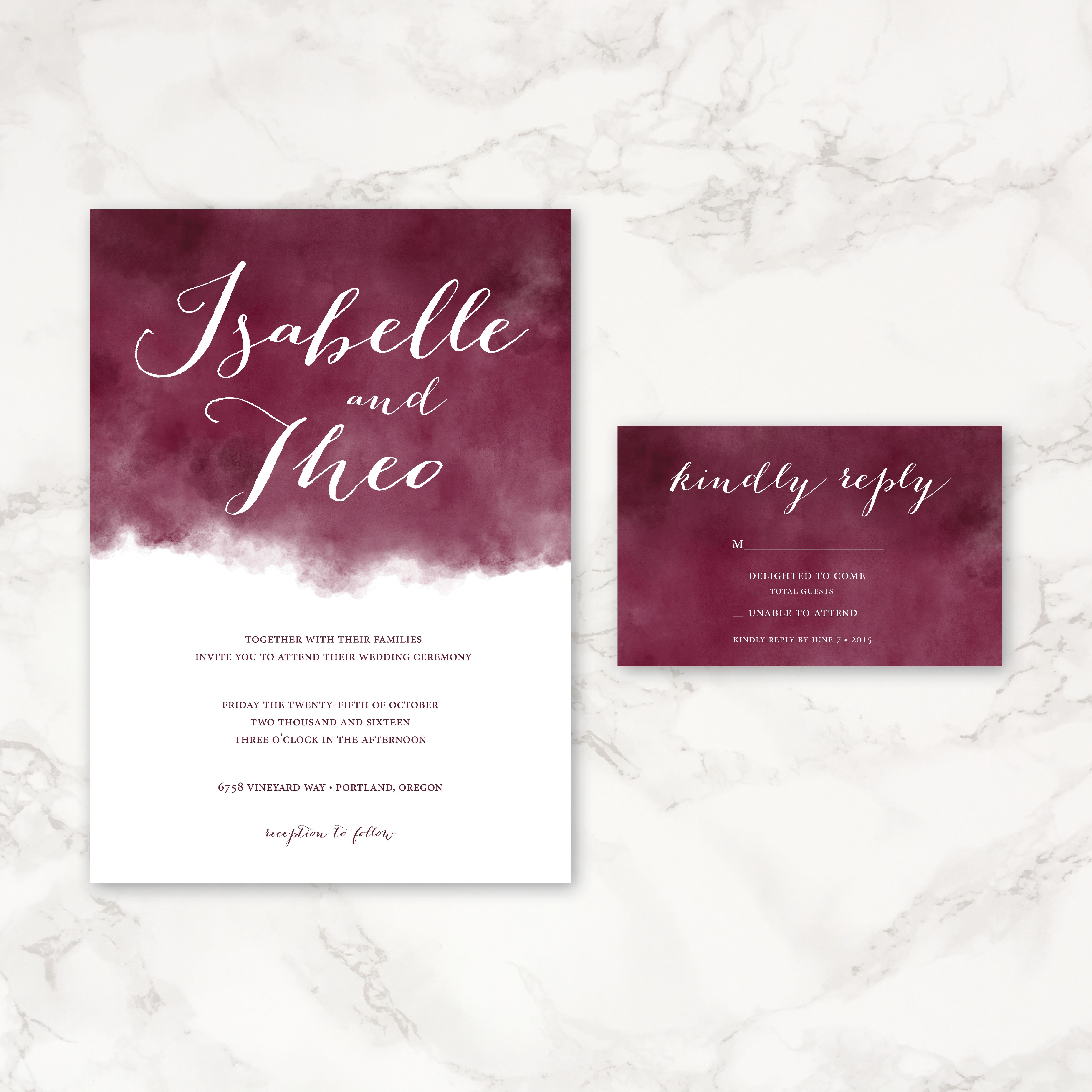 Printable Wedding Invitation Watercolor Customizable Colors intended for sizing 4800 X 4800