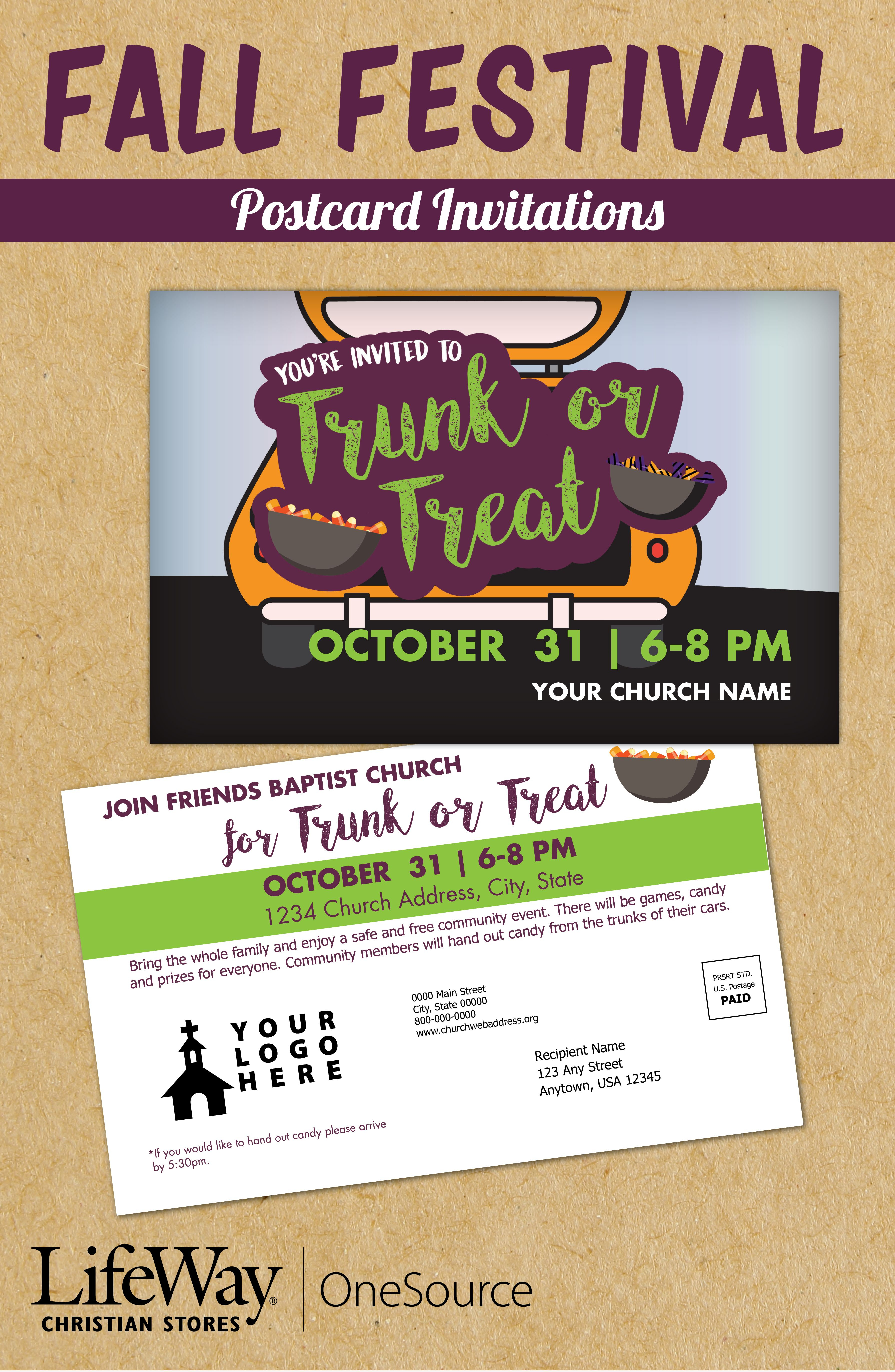 Promote Your Trunk Or Treat Event With A Postcard Invitation Select in size 3578 X 5483