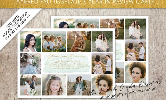 Psd Year In Review Photo Collage Card Template 3 pertaining to size 1200 X 800