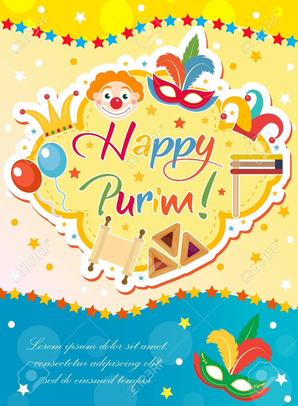 Purim Carnival Poster Invitation Flyer Templates For Your with sizing 953 X 1300