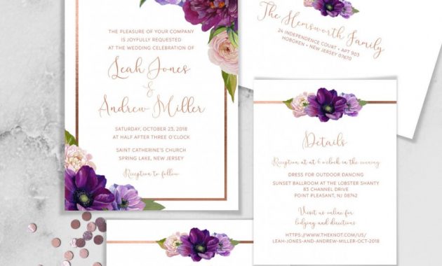 Purple And Green Wedding Invitation Templates Green And Purple with dimensions 884 X 1024