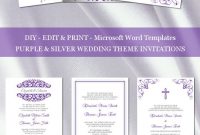 Purple And Silver Wedding Invitation Templates For Microsoft Word for sizing 735 X 1730