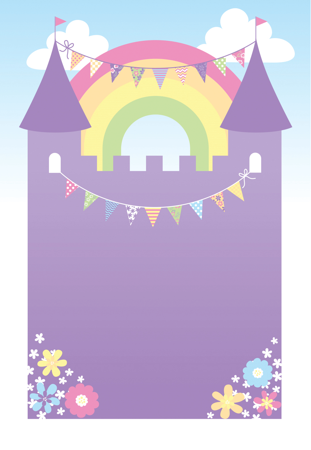 Purple Castle Free Printable Birthday Invitation Template with proportions 1080 X 1560