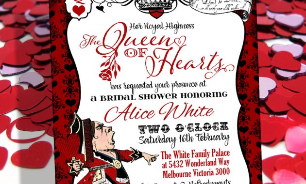 Queen Of Hearts Invitation with measurements 1154 X 1200