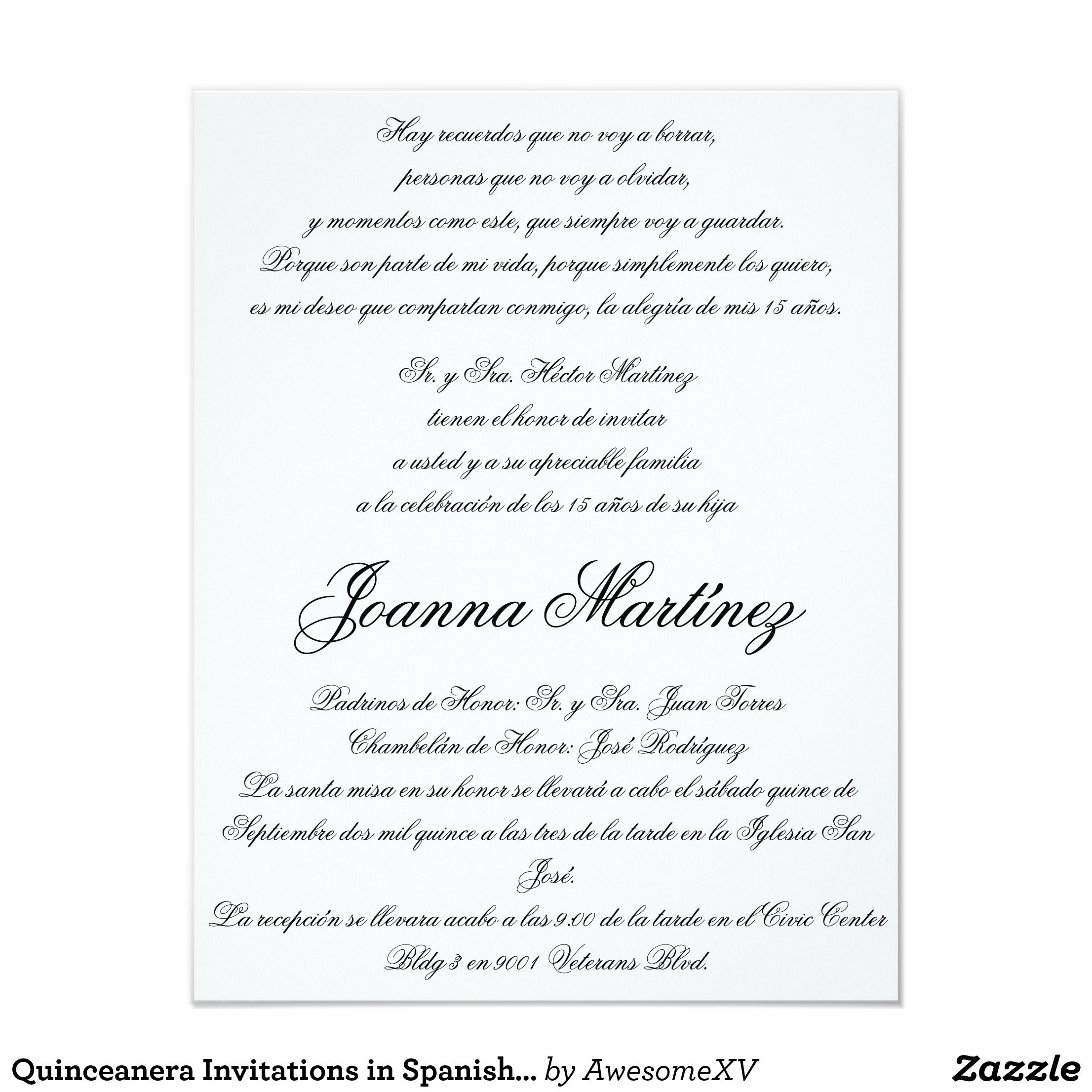 Quinceanera Invitations In Spanish 425 X 55 Zazzle Beckys regarding measurements 2212 X 2212