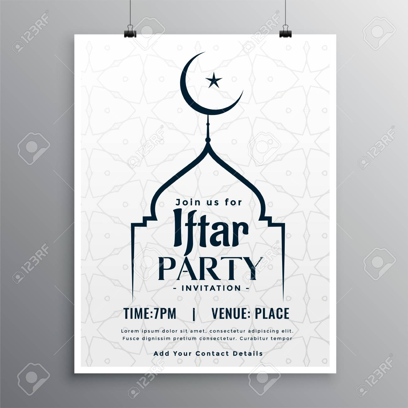 Ramadan Iftar Party Invitation Template throughout size 1300 X 1300