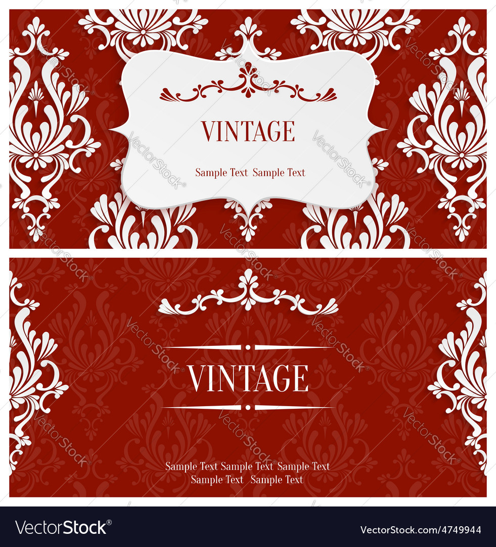 Red 3d Vintage Invitation Template With with regard to proportions 981 X 1080