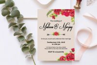 Red Flower Wedding Invitation Template with regard to sizing 1200 X 800