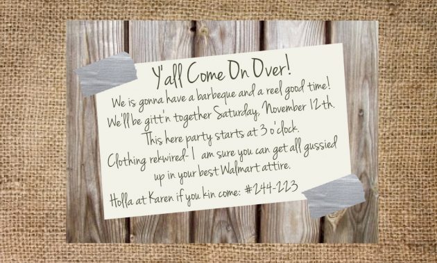 Redneck Party Invitation Personalized And Printable 5x7 Etsy with sizing 1500 X 1071