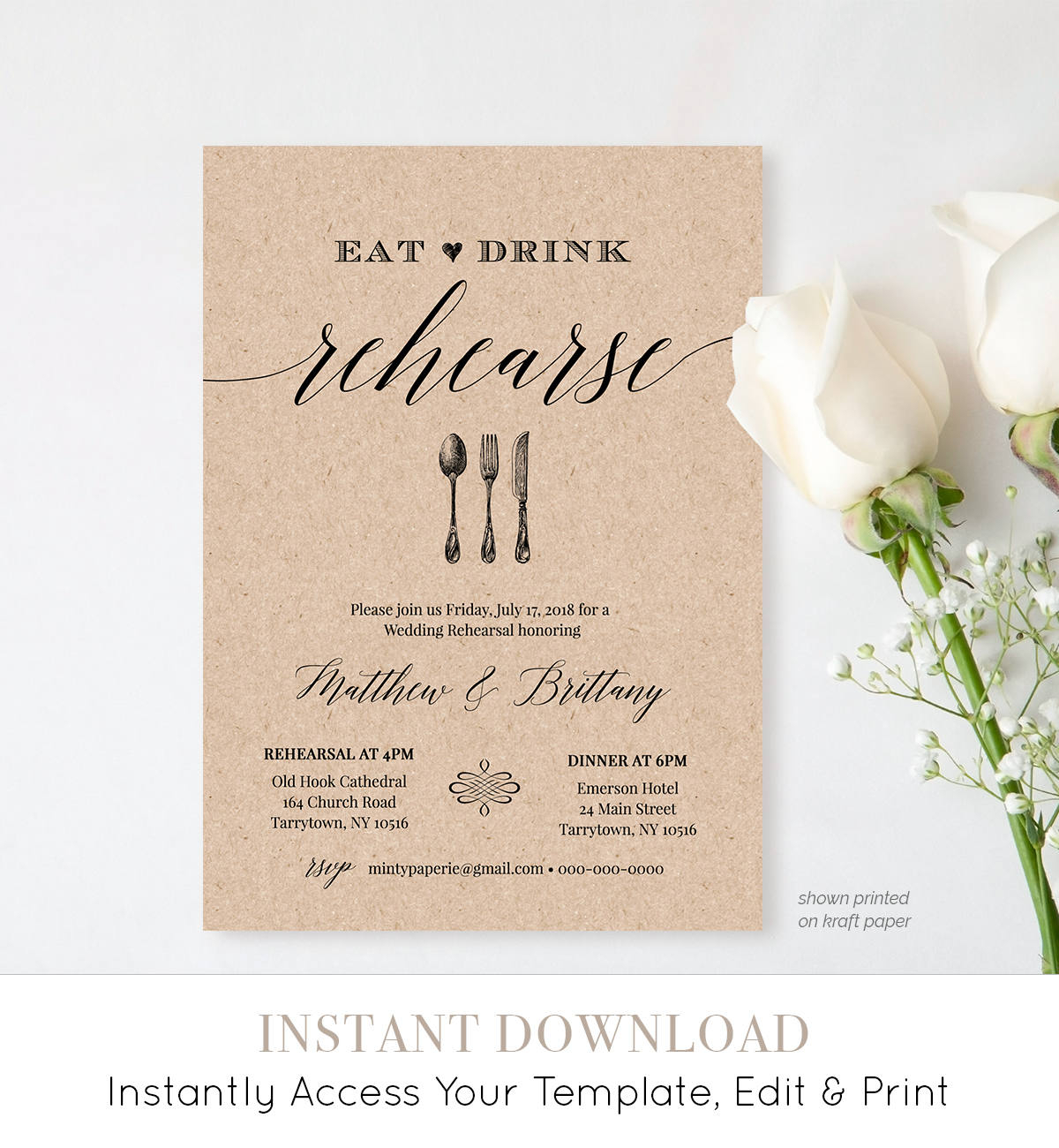 Rehearsal Dinner Invitation Template Printable Rustic Wedding with dimensions 1200 X 1300