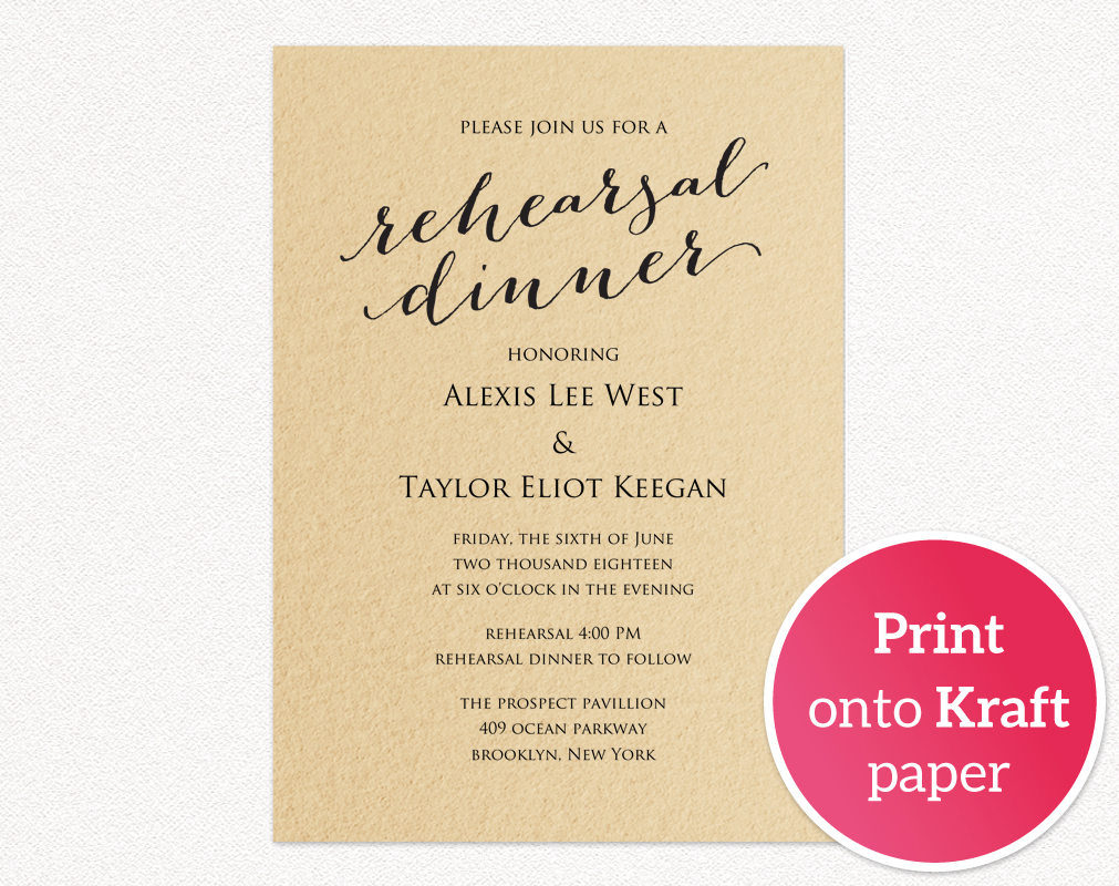 Rehearsal Dinner Invitation Template Wedding Templates And Printables intended for proportions 1011 X 800