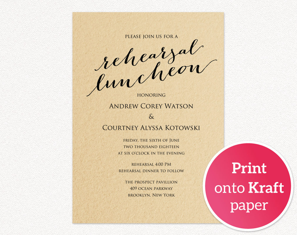 Rehearsal Luncheon Invitation Template Wedding Templates And with regard to size 1011 X 800