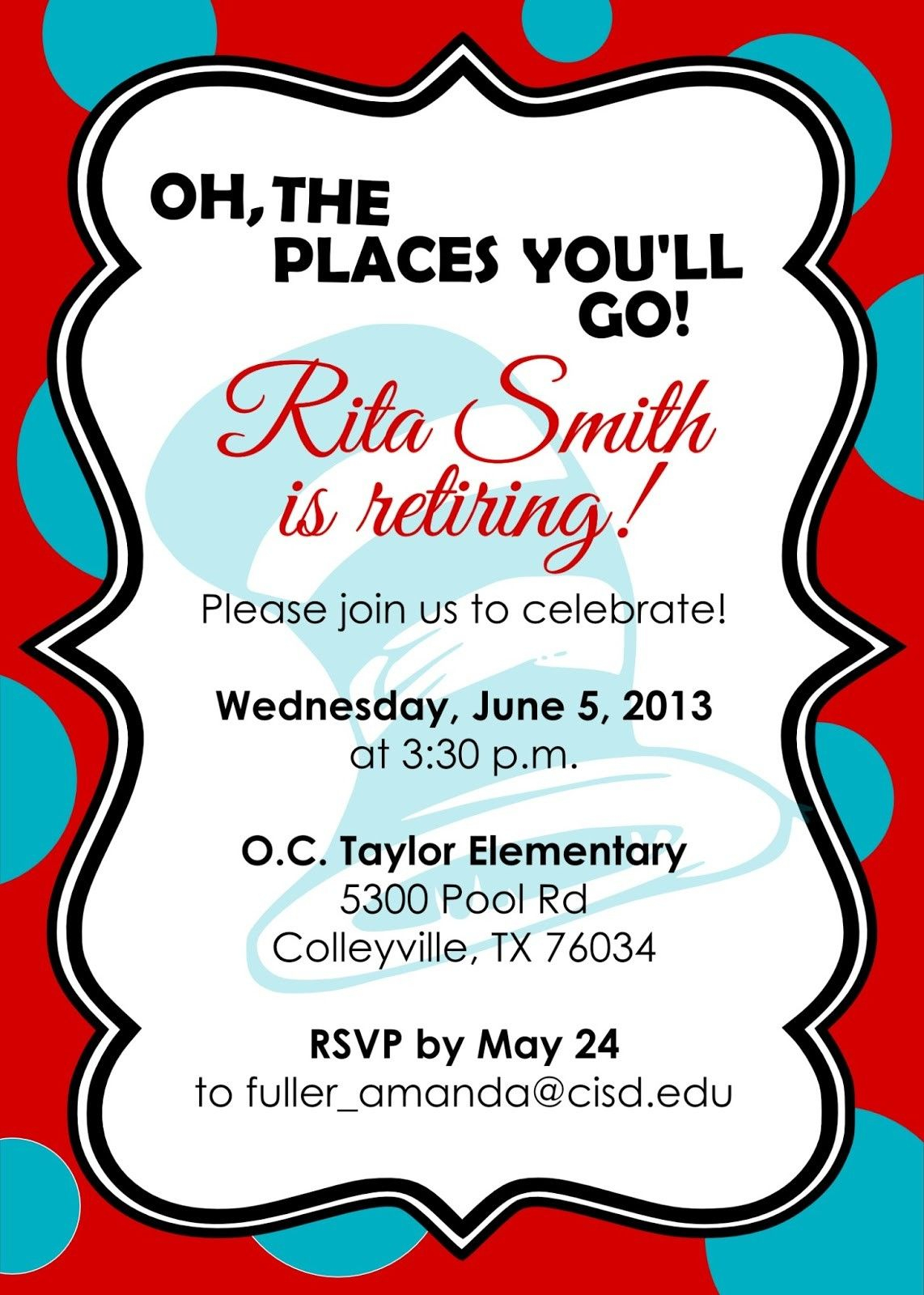 Retirement Party Invitations Free Templates Fun Stuff Retirement pertaining to size 1142 X 1600