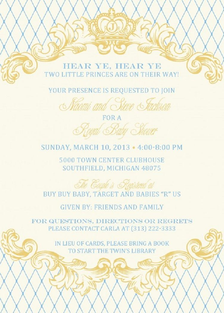 Royal Ba Shower Invitations Invitation Template Party Invitation intended for proportions 750 X 1050