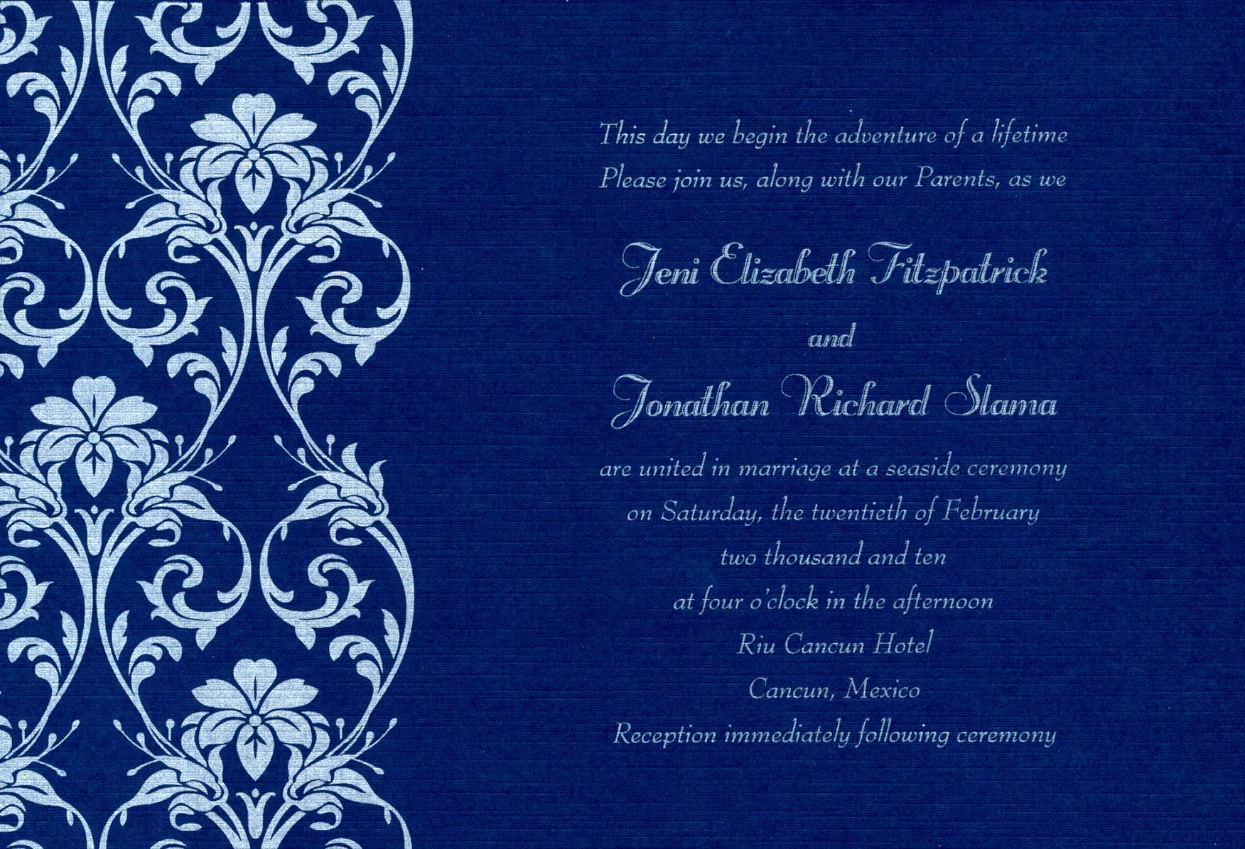 Royal Blue Wedding Invitations Marina Gallery Fine Art intended for dimensions 1752 X 1196