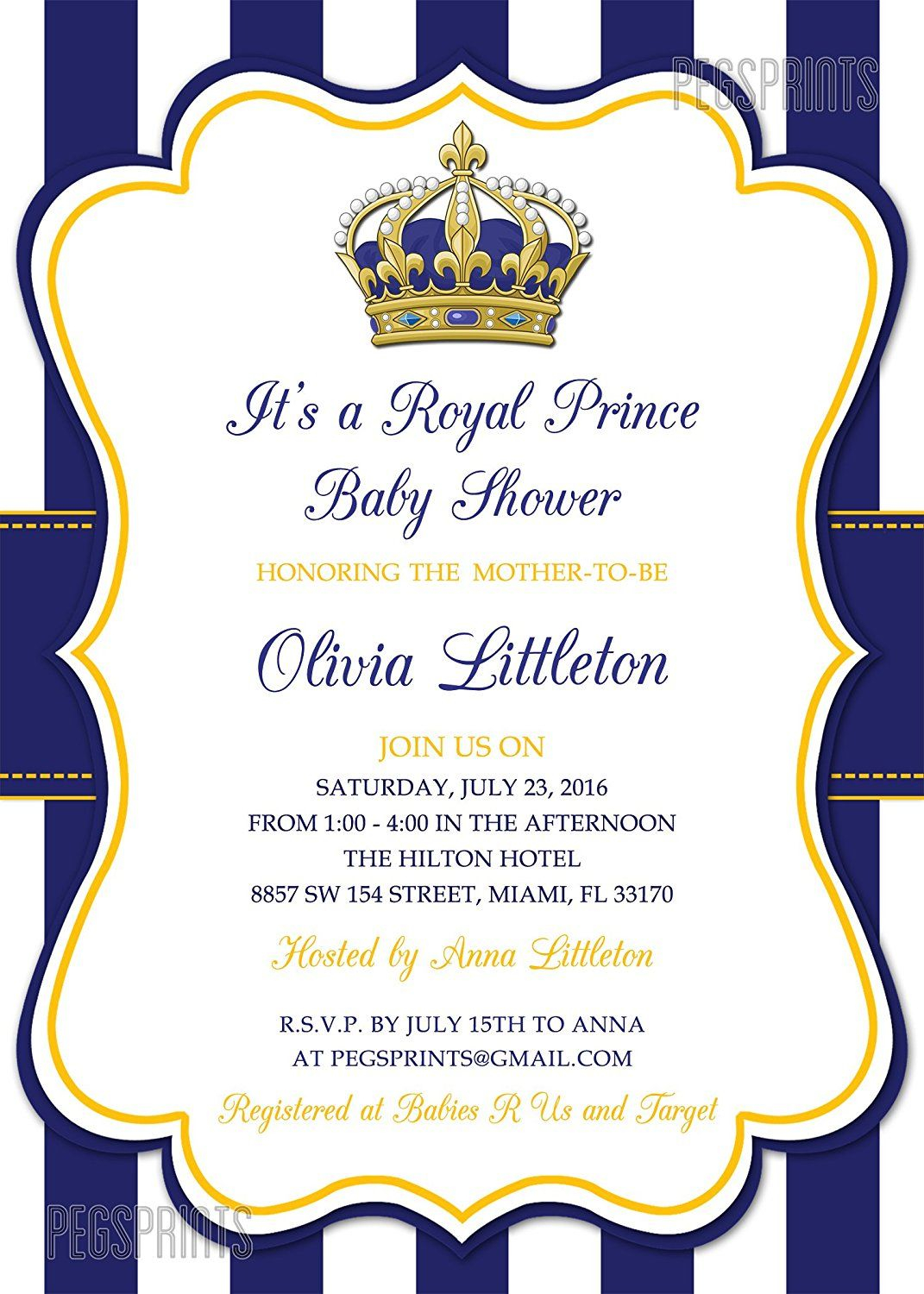 Royal Prince Ba Shower Invitation Prince Ba Shower Invitations with sizing 1071 X 1500