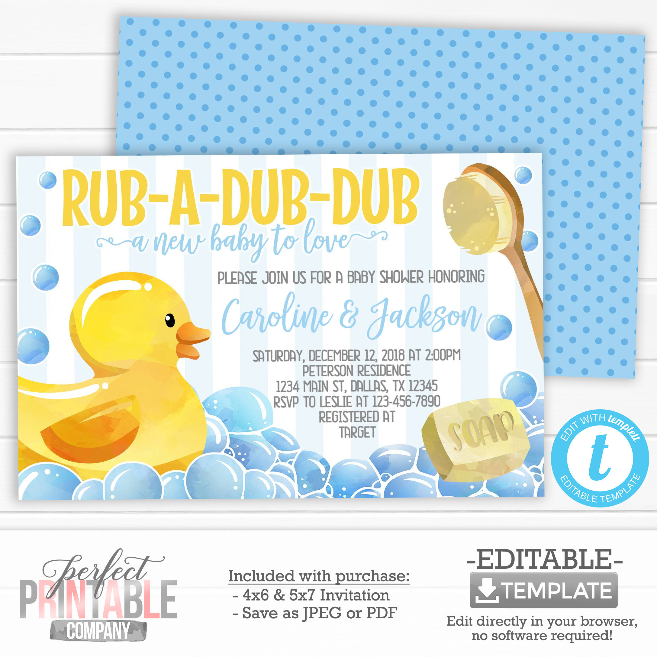 Rubber Duck Ba Shower Invitation Rubber Duck Invitation Etsy intended for proportions 2175 X 2175