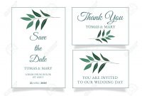 Rustic Wedding Invitation Template With Little Green Leaf Printable pertaining to sizing 1300 X 922