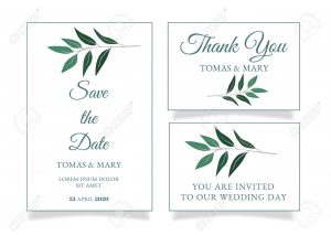 Rustic Wedding Invitation Template With Little Green Leaf Printable pertaining to sizing 1300 X 922