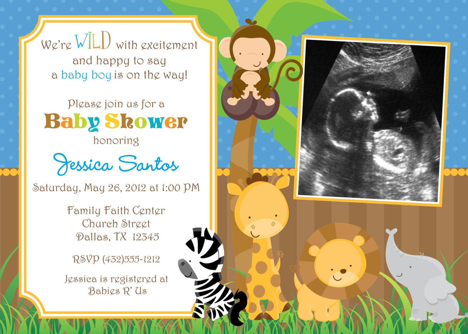 Safari Ba Shower Invitation Templates Ba Showers Design throughout sizing 1500 X 1071