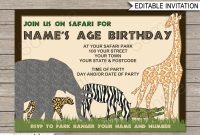 Safari Or Zoo Party Invitations Template with regard to measurements 1300 X 1126