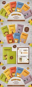 Safari Party Passport Birthday Invitation Template Ai Psd with regard to size 1170 X 3127