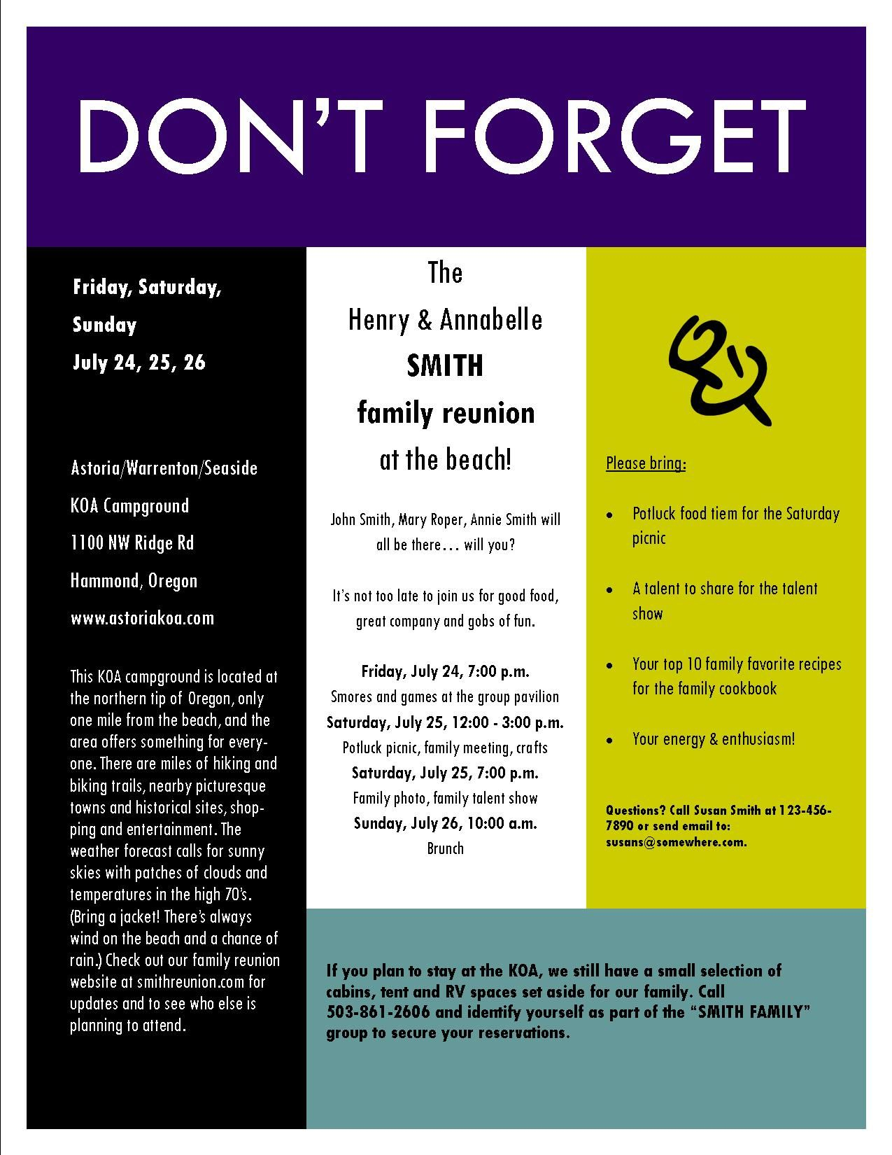 Sample Family Reunion Invitation Flyer Ideas For Family Reunions for measurements 1275 X 1650