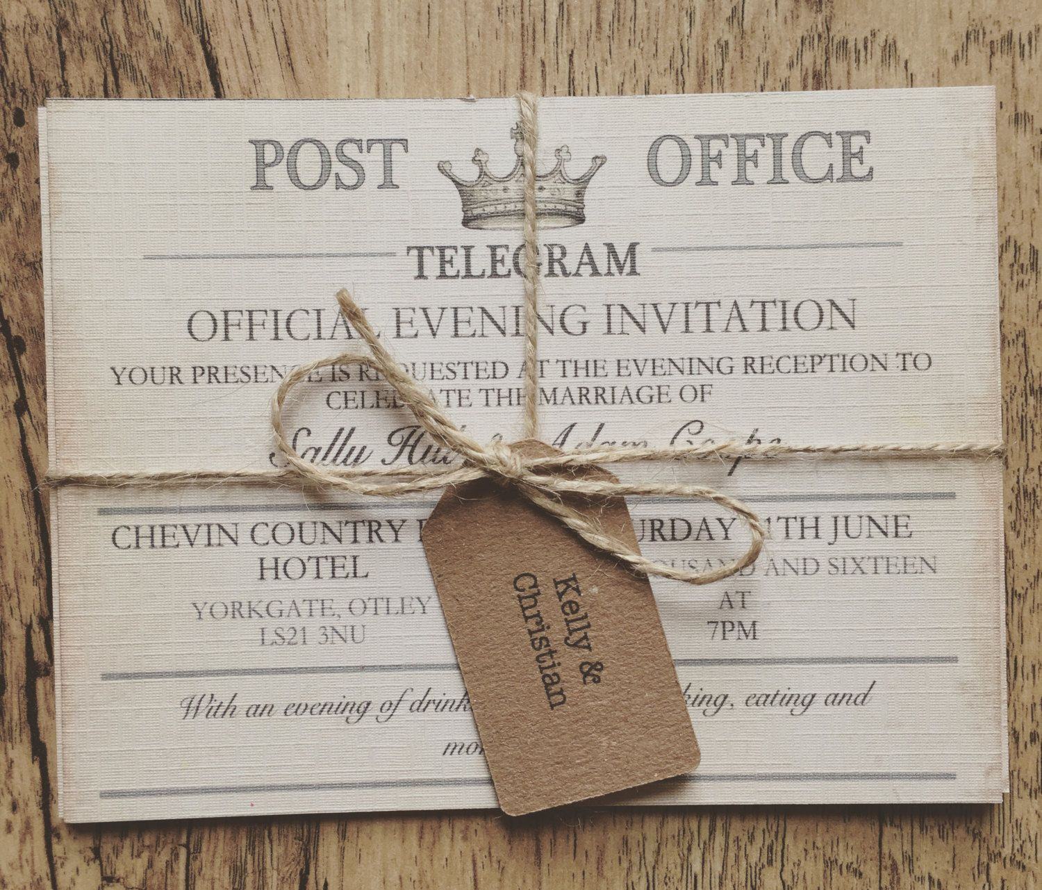 Sample Vintage Travel Wedding Invitationtelegram Wedding intended for measurements 1500 X 1281