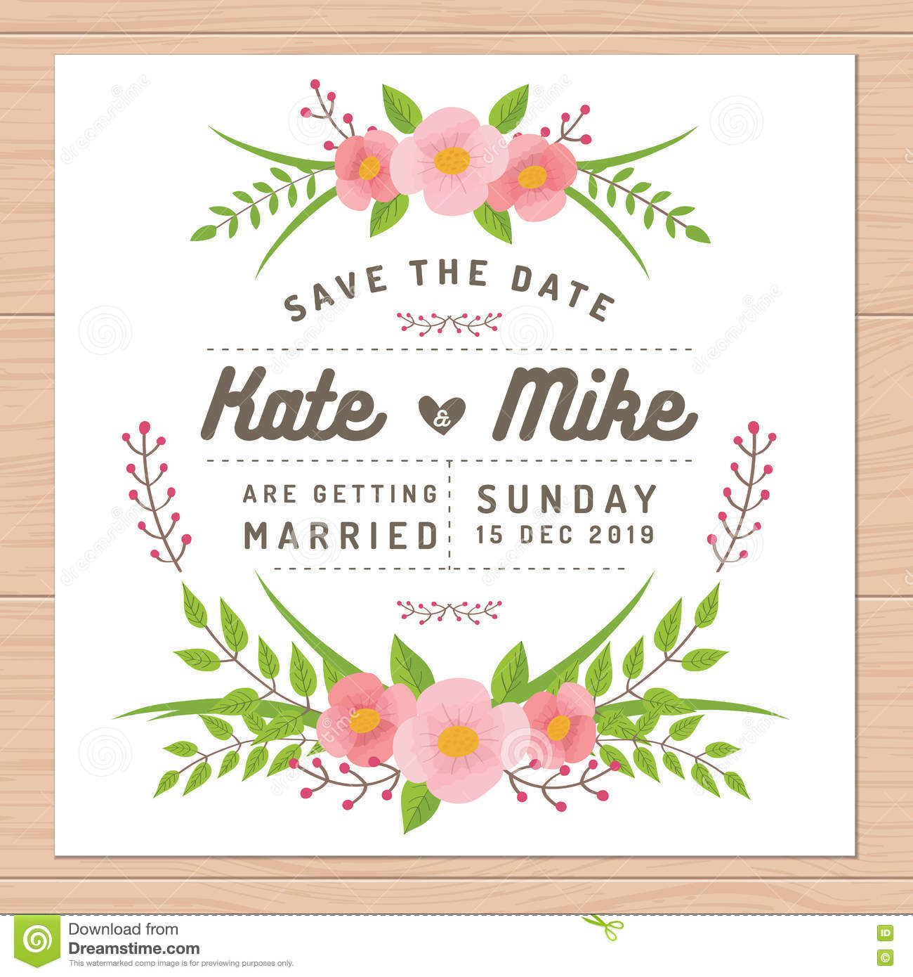 Save The Date Wedding Invitation Card With Flower Templates Flower with size 1300 X 1390