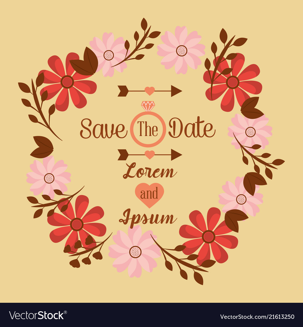 Save The Date Wedding Invitation Design Template Vector Image throughout dimensions 1000 X 1080