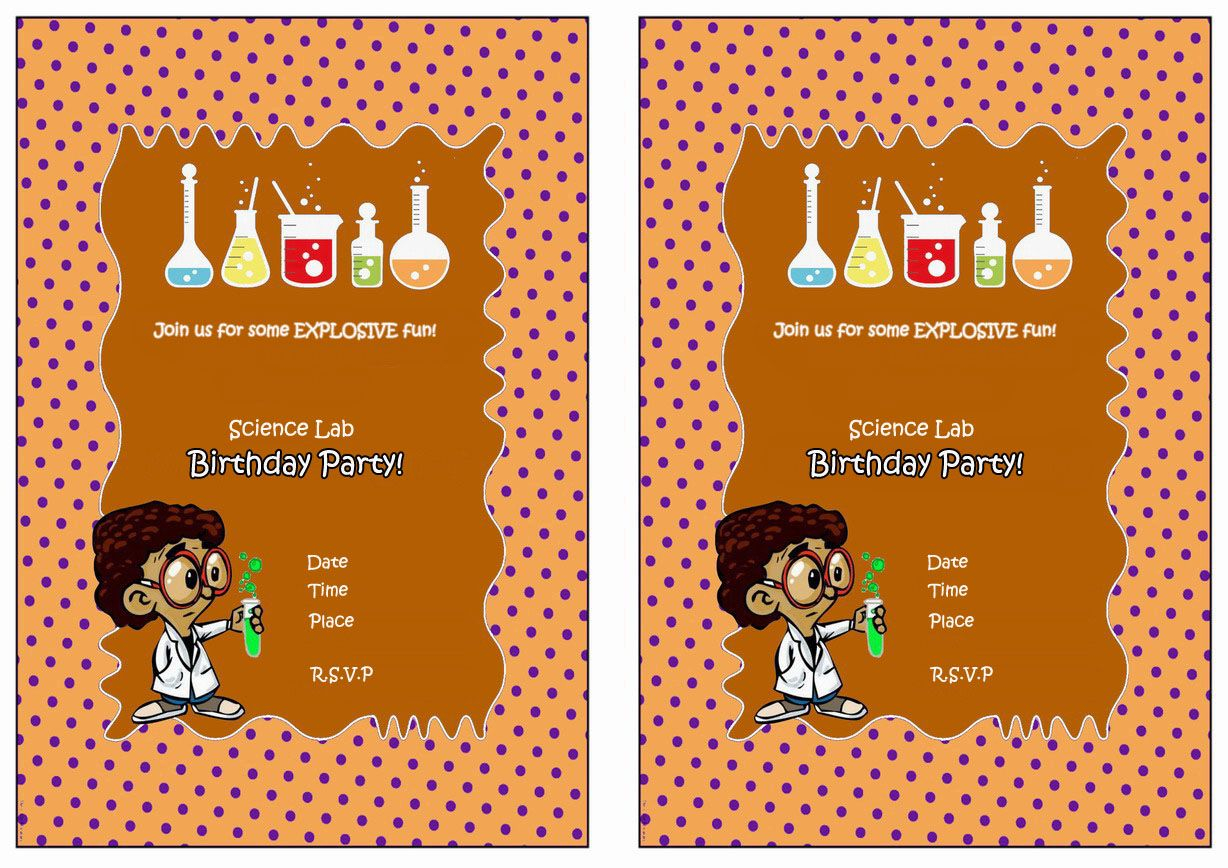Science Free Printable Birthday Party Invitations Birthday Party with regard to measurements 1228 X 868