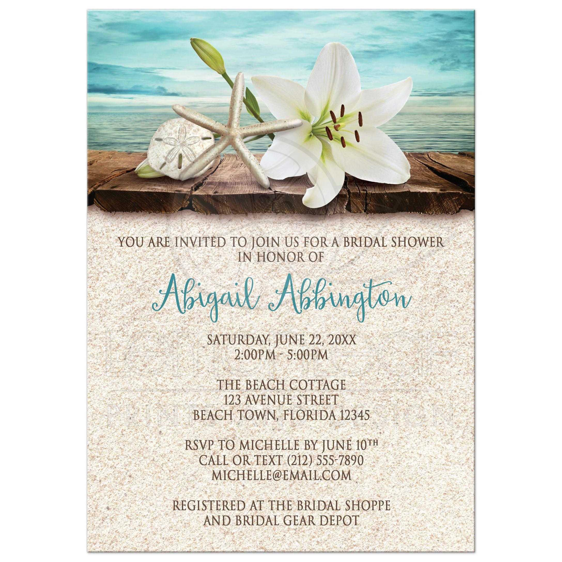 Sea Themed Wedding Invitations New Invitations Beach Lily Seashells with dimensions 2175 X 2175