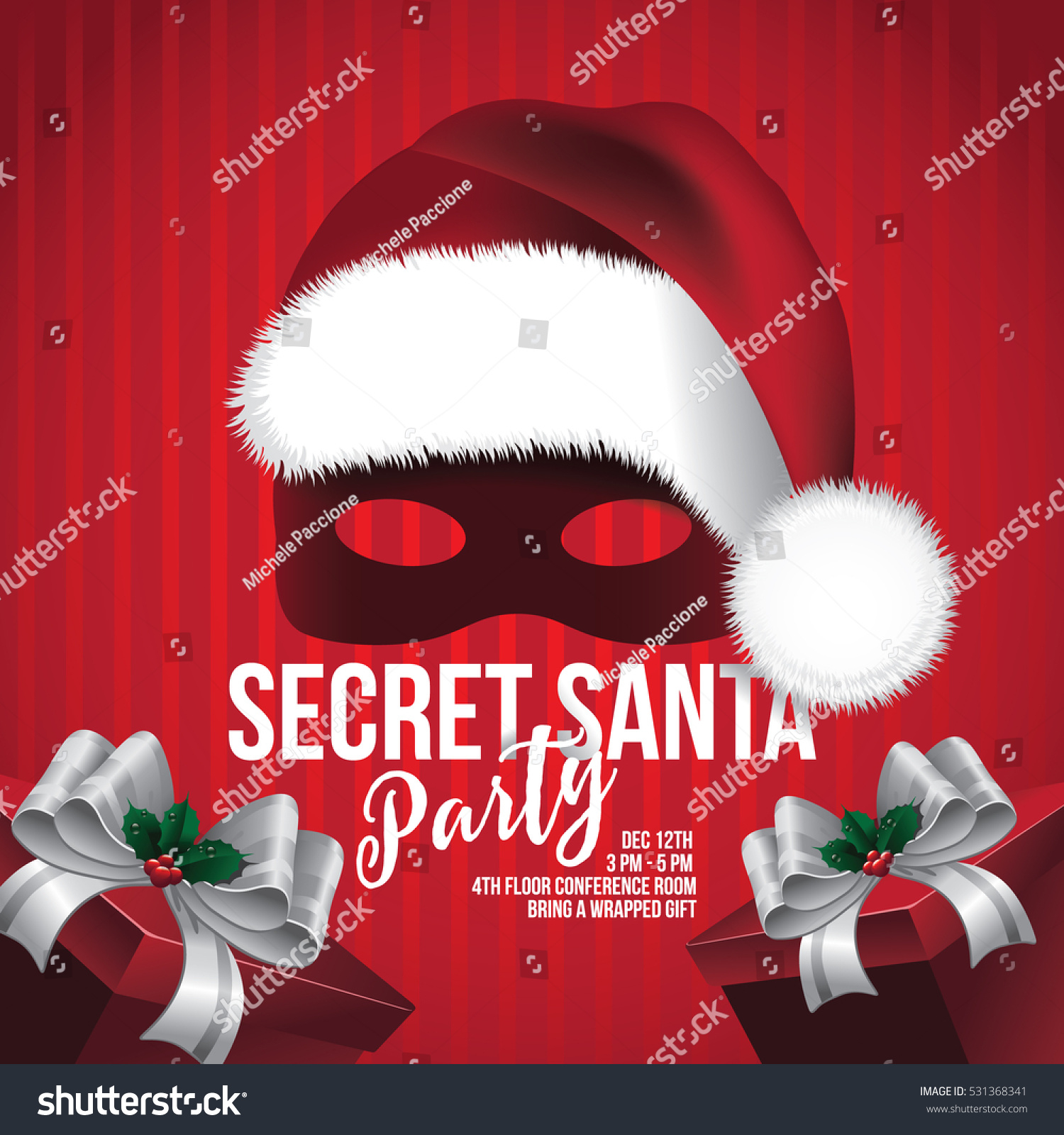 Secret Santa Invitation Template Santa Claus Stock Vector Royalty in sizing 1500 X 1600