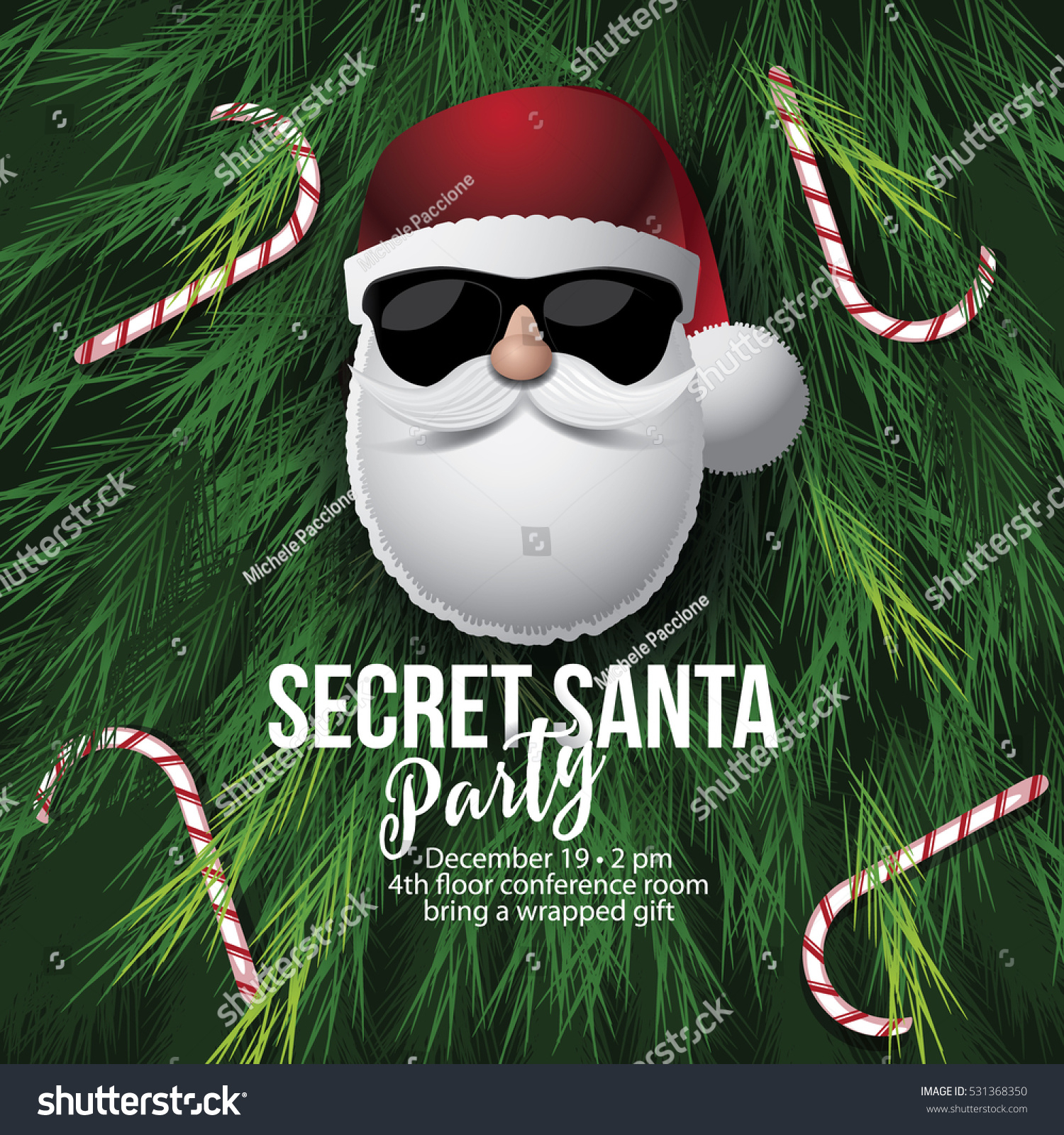 Secret Santa Invitation Template Santa Claus Stock Vector Royalty pertaining to dimensions 1500 X 1600