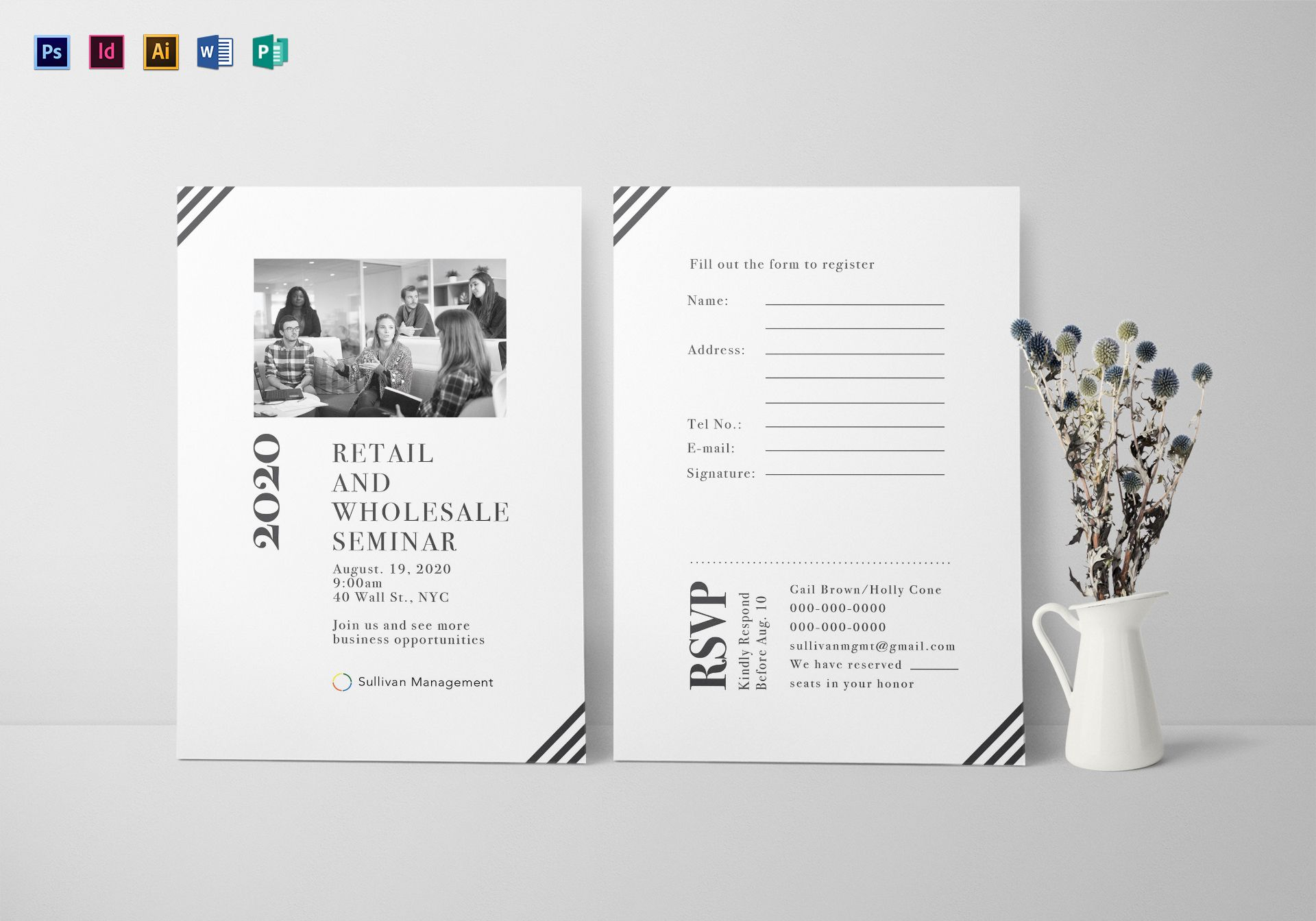 Seminar Invitation Card Design Template In Psd Word Publisher intended for dimensions 1920 X 1344