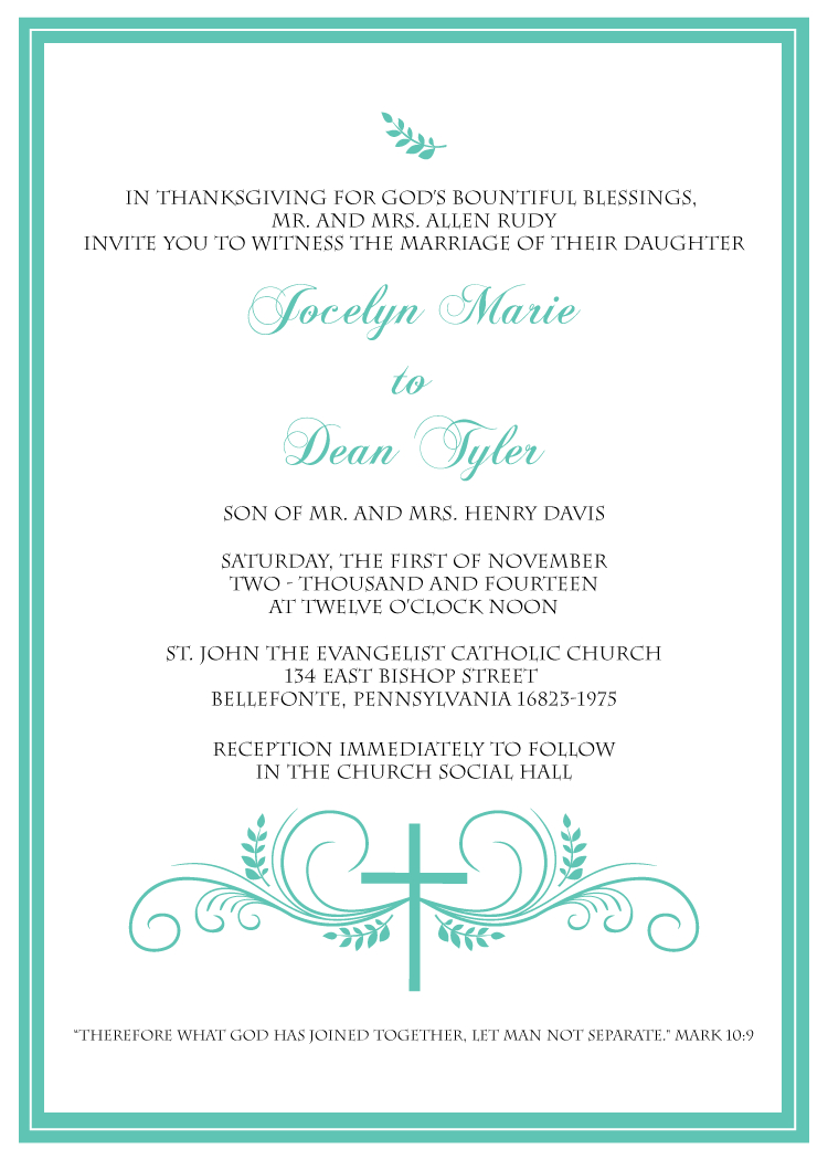 Send This Beautiful Christian Wedding Invitation Suite To Family And for dimensions 750 X 1050