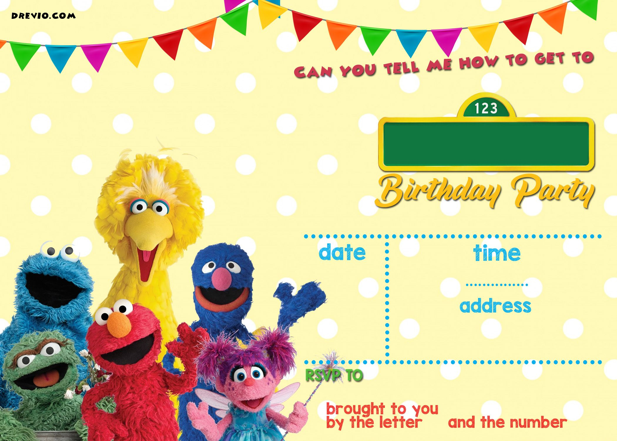 Sesame Street Birthday Invitations Free Printable Birthday with sizing 2100 X 1500