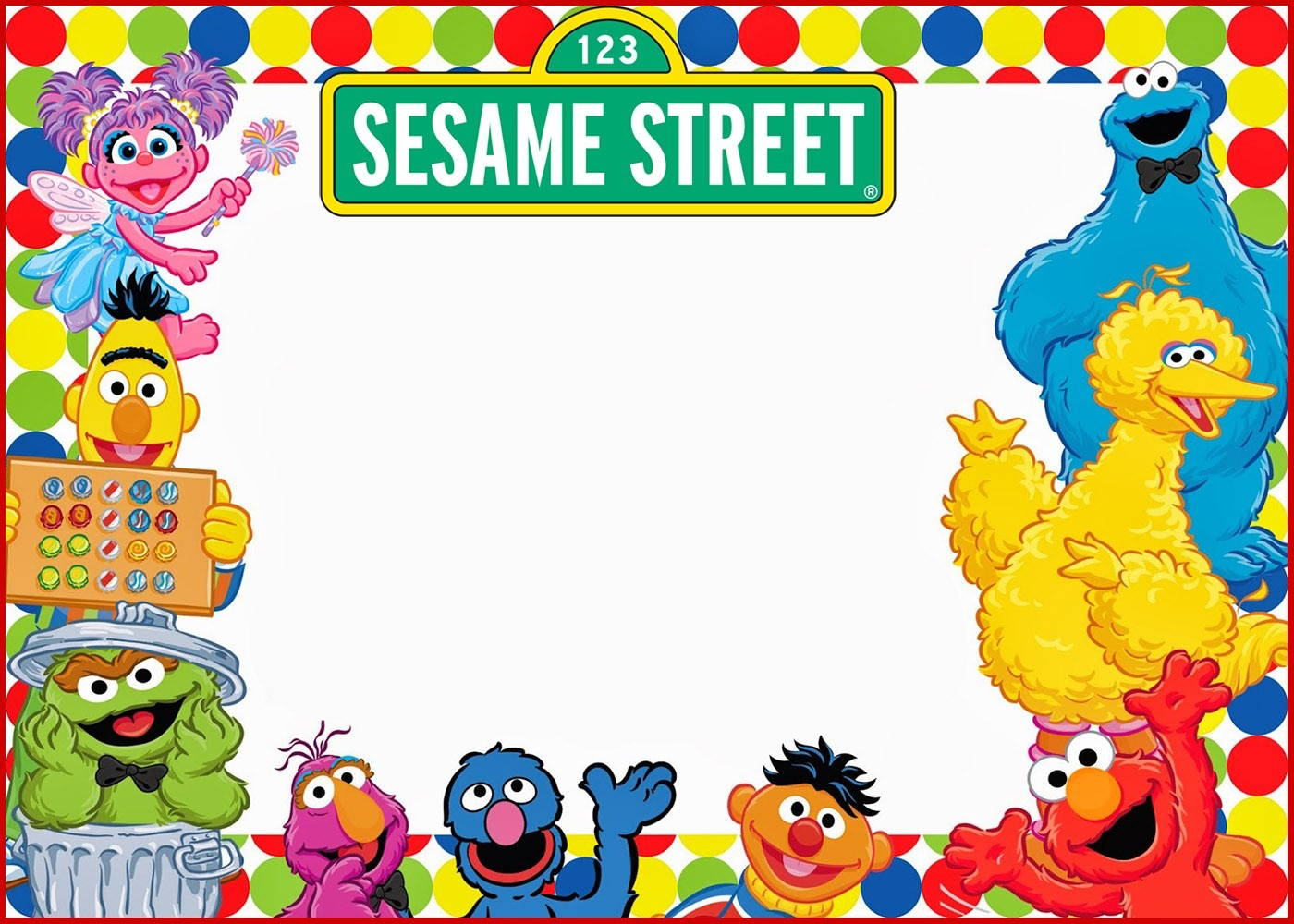 Sesame Street Invitation Template Free for proportions 1400 X 1000