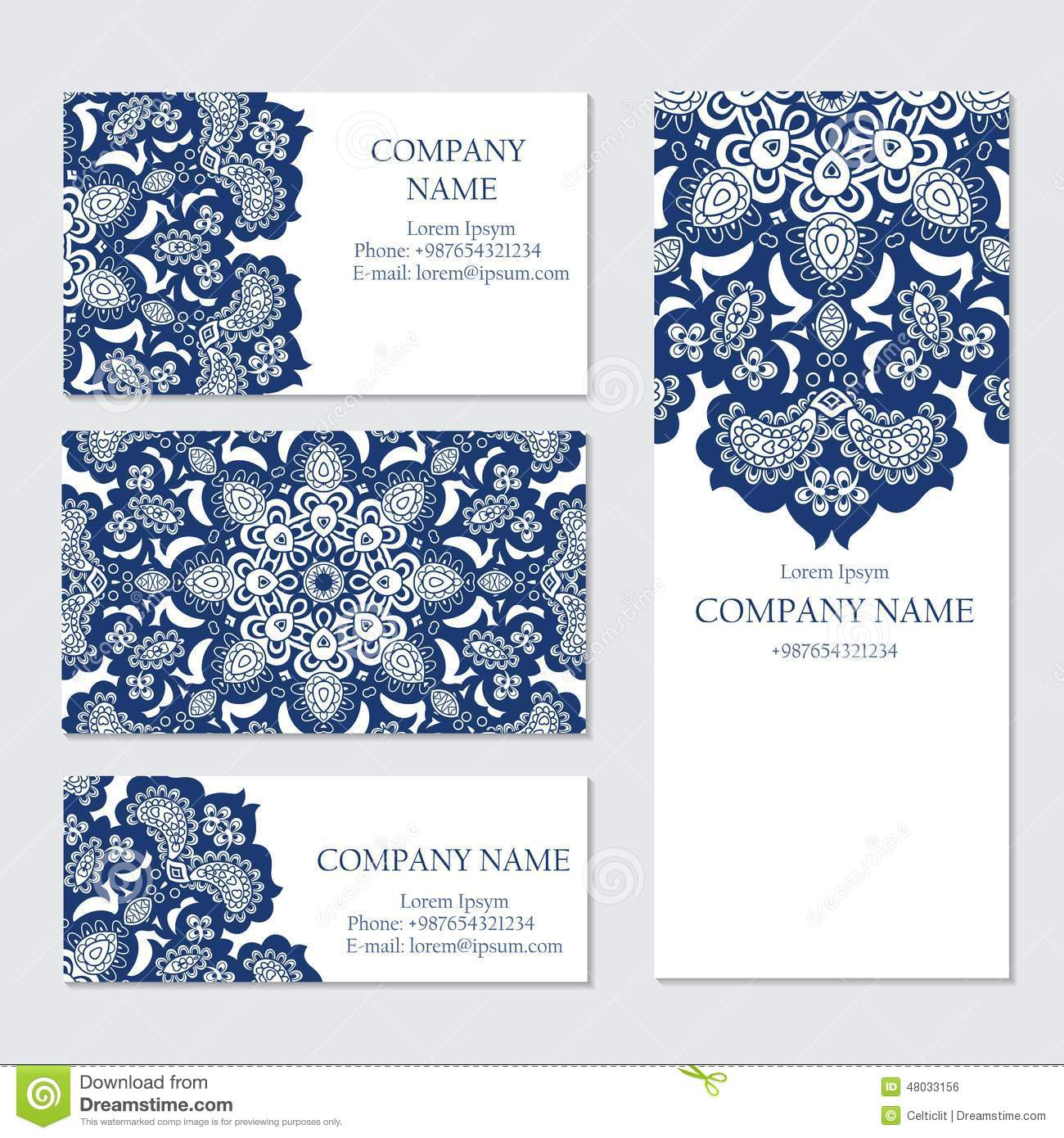 Set Of Business Or Invitation Cards Templates Stock Vector intended for dimensions 1300 X 1390