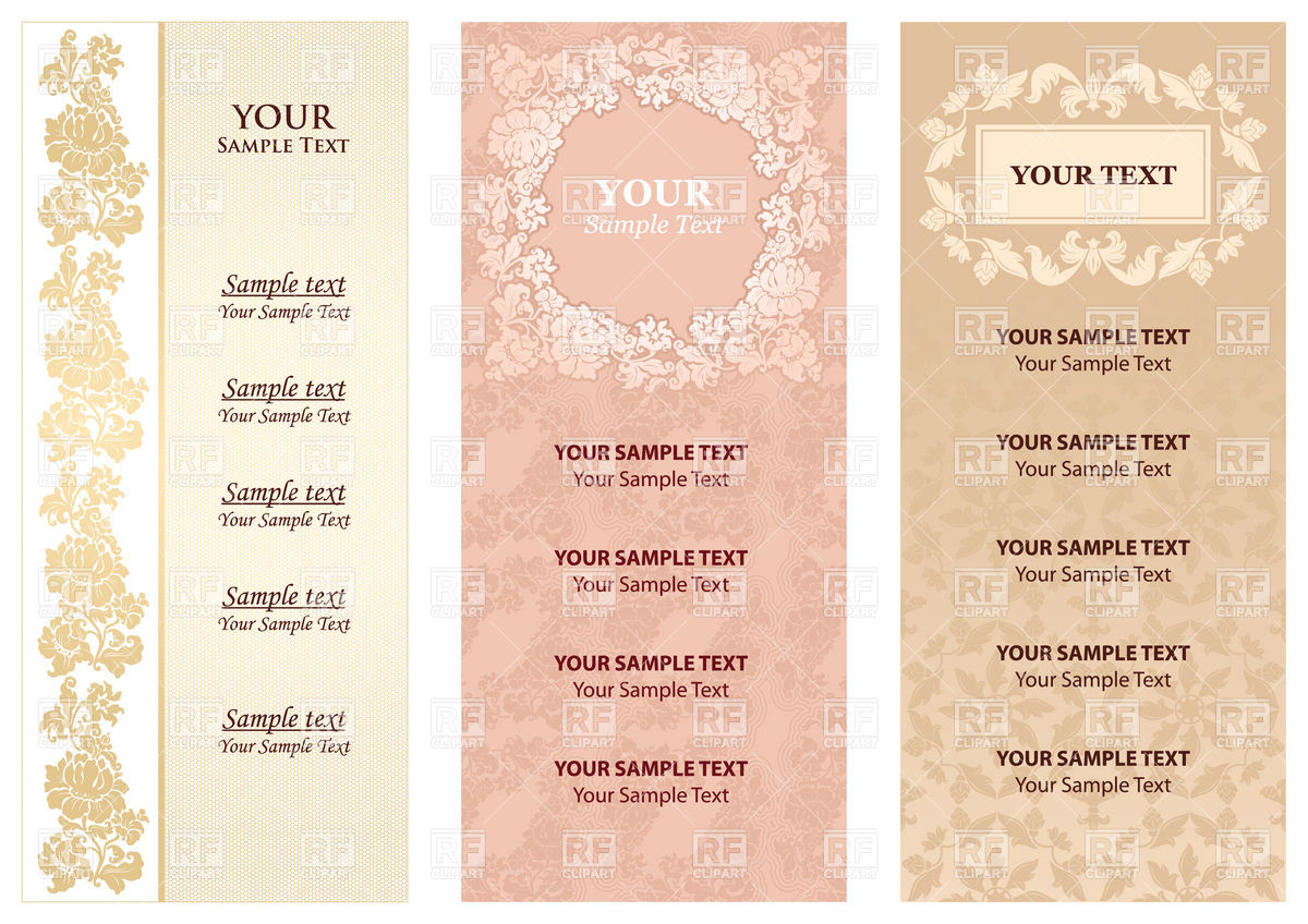 Set Of Vintage Invitation Or Menu Templates Vector Image Of with size 1200 X 848