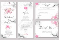 Set Of Wedding Invitation Card Templates With Watercolor Rose pertaining to dimensions 1300 X 838