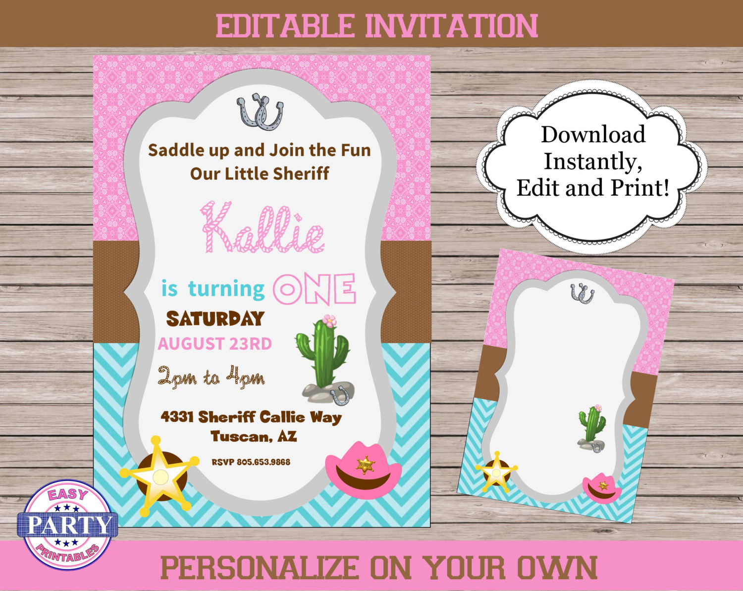 Sheriff Callie Invitations Coordinating Party Package Etsy inside proportions 1500 X 1193