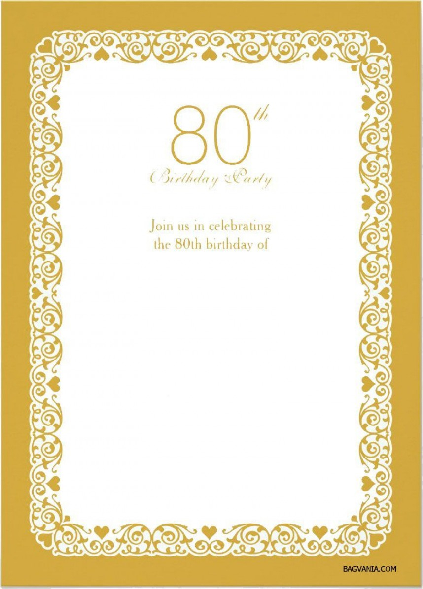 Shocking 80th Birthday Invitation Templates Template Ideas Funny inside measurements 858 X 1196