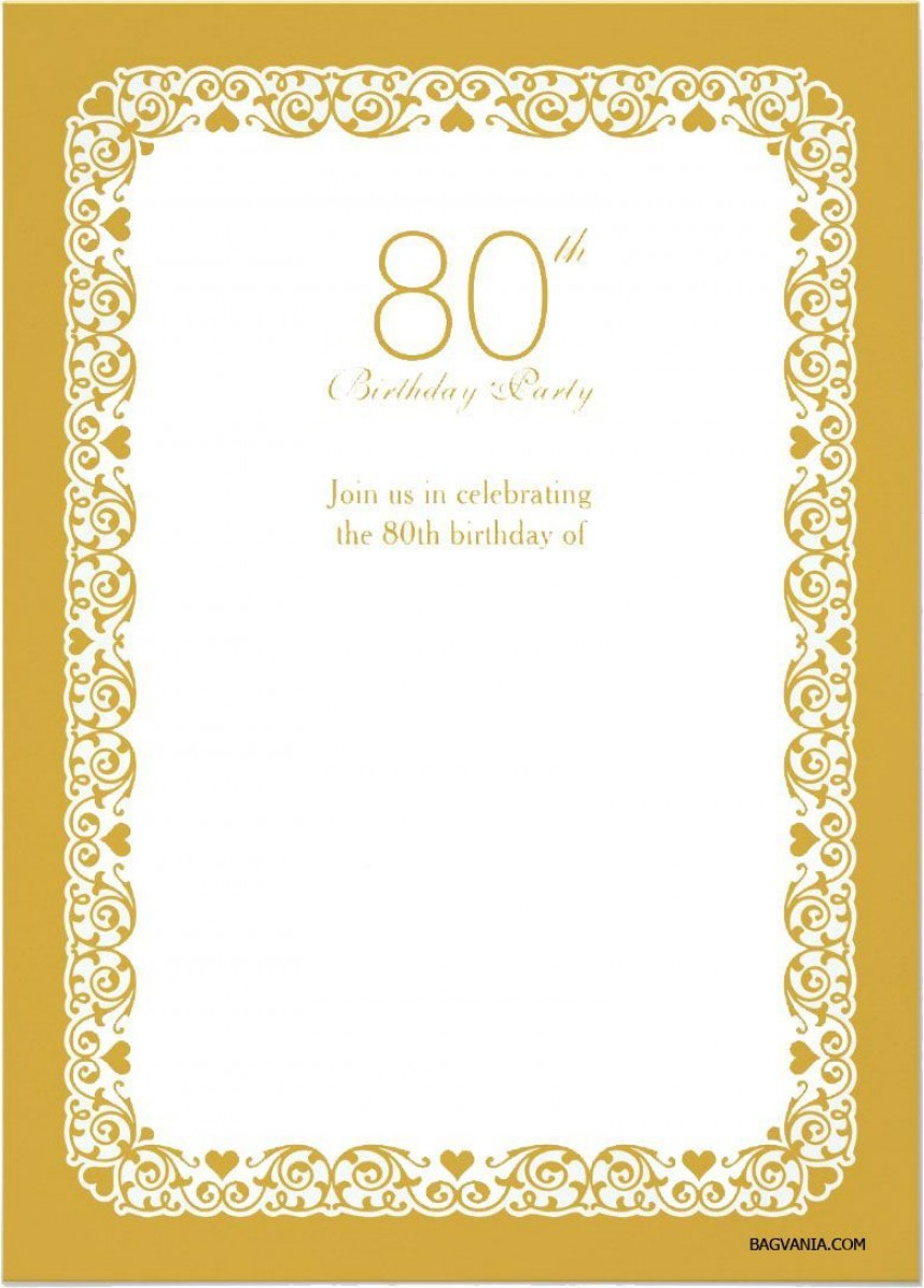 Shocking 80th Birthday Invitation Templates Template Ideas Funny with size 858 X 1196