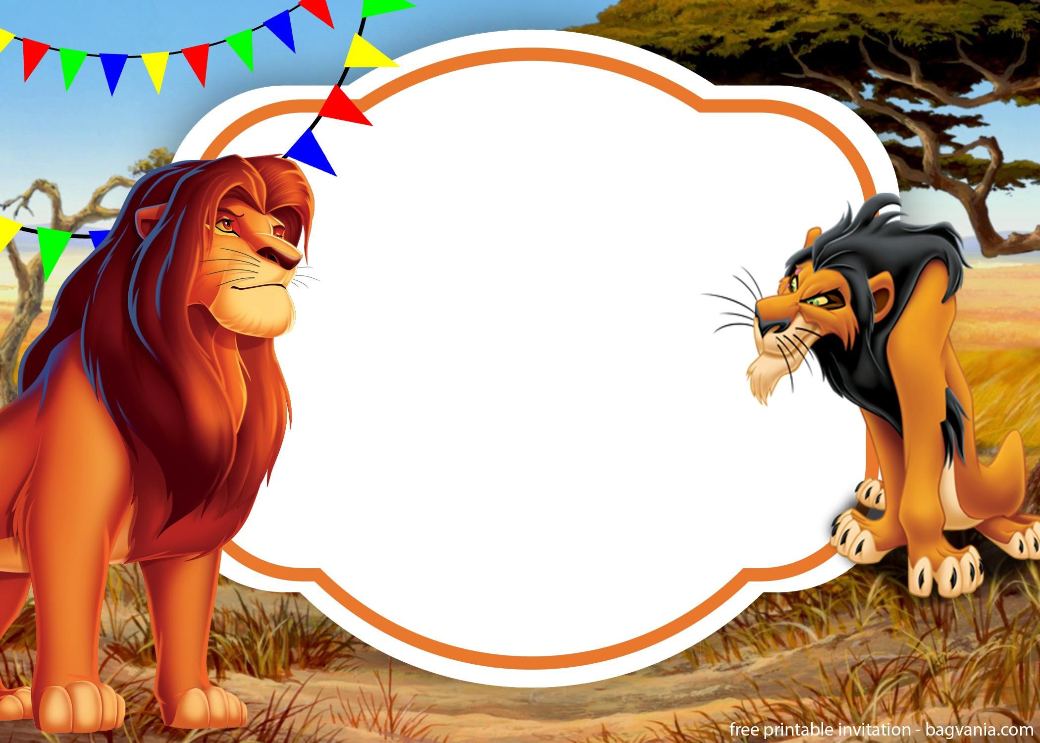 Simba Lion King Invitation Template Perfect For Parties In The Yard for sizing 2100 X 1500