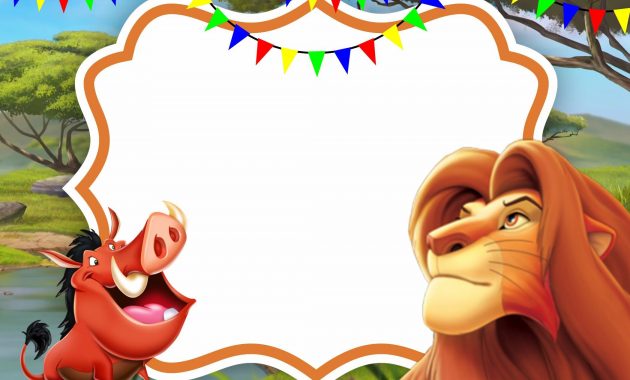 Simba Lion King Invitation Template Perfect For Parties In The Yard with proportions 2100 X 1500