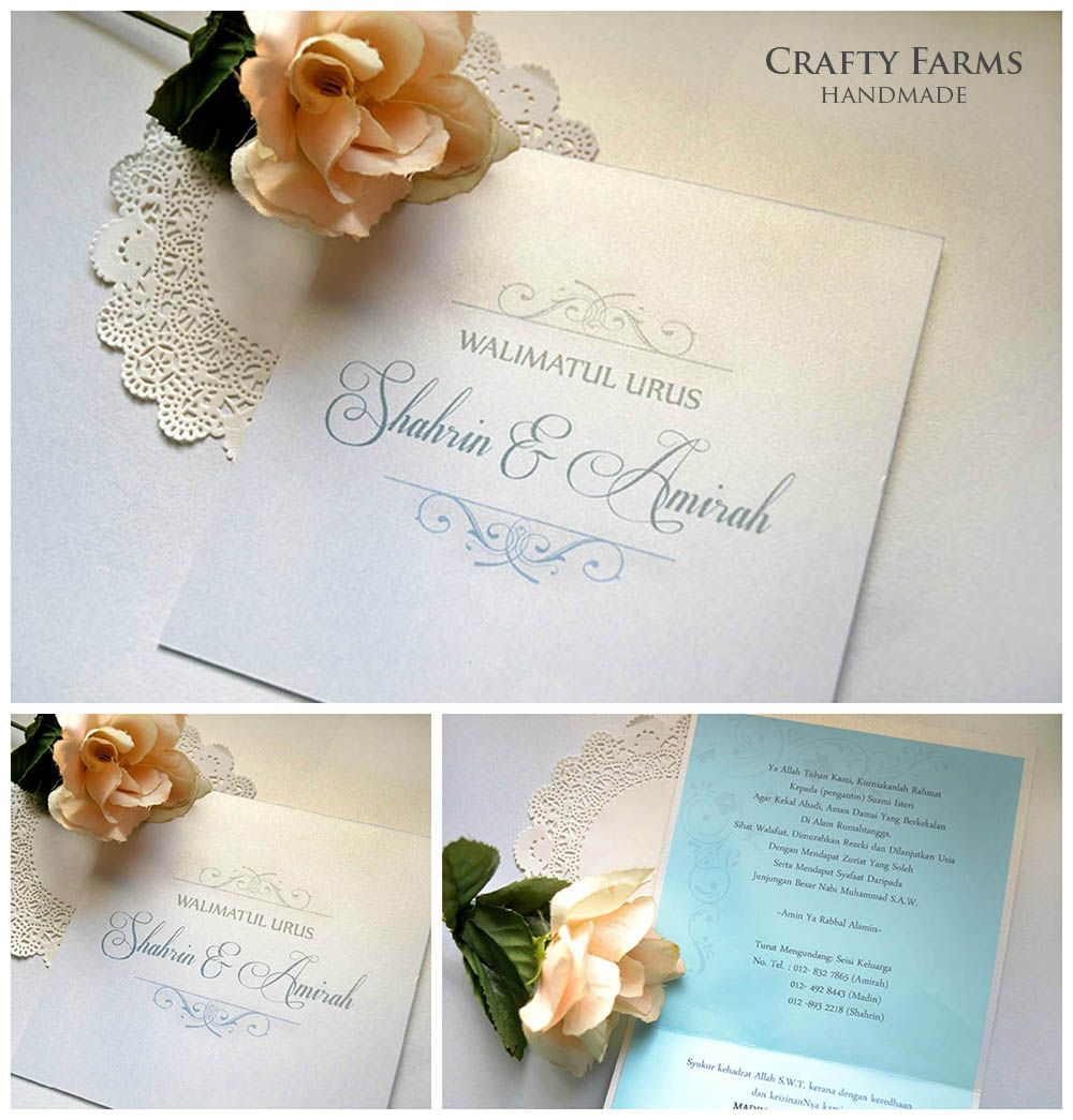 Simple Monogram Malay Handmade Wedding Invitation Card Craftyfarms with proportions 1000 X 1045