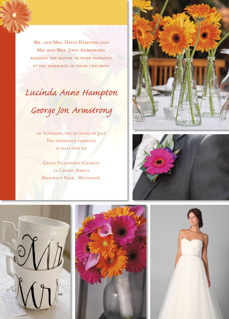 Simple Wedding Idea Gerbera Daisies with regard to measurements 780 X 1089